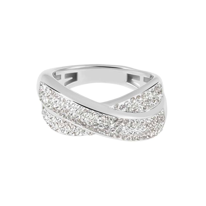 Anello Fascia Christelle Oro Bianco Cristallo - Spannringe Damen | OROVIVO