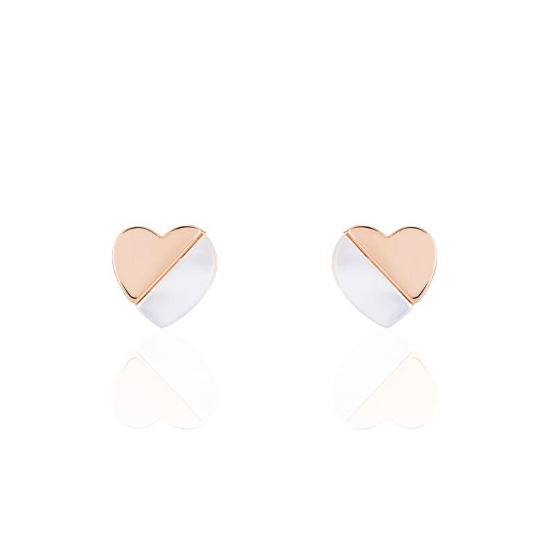 Damen Ohrstecker Silber 925 Rosé Vergoldet Herz - Ohrstecker Damen | OROVIVO