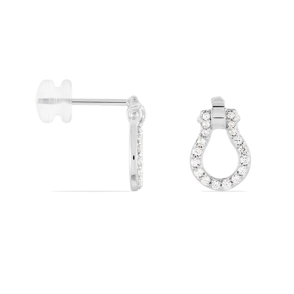 Damen Ohrstecker Weißgold 375 Zirkonia Tropfen Linna  - Ohrstecker Damen | OROVIVO