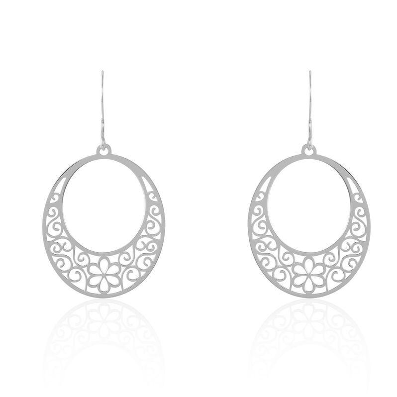 Boucles D'oreilles Pendantes Melania Argent Blanc - Spannringe Damen | OROVIVO