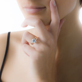 Damenring Gold 375 Blauer Topas Verflochten Bonnie - Ringe mit Edelsteinen Damen | OROVIVO