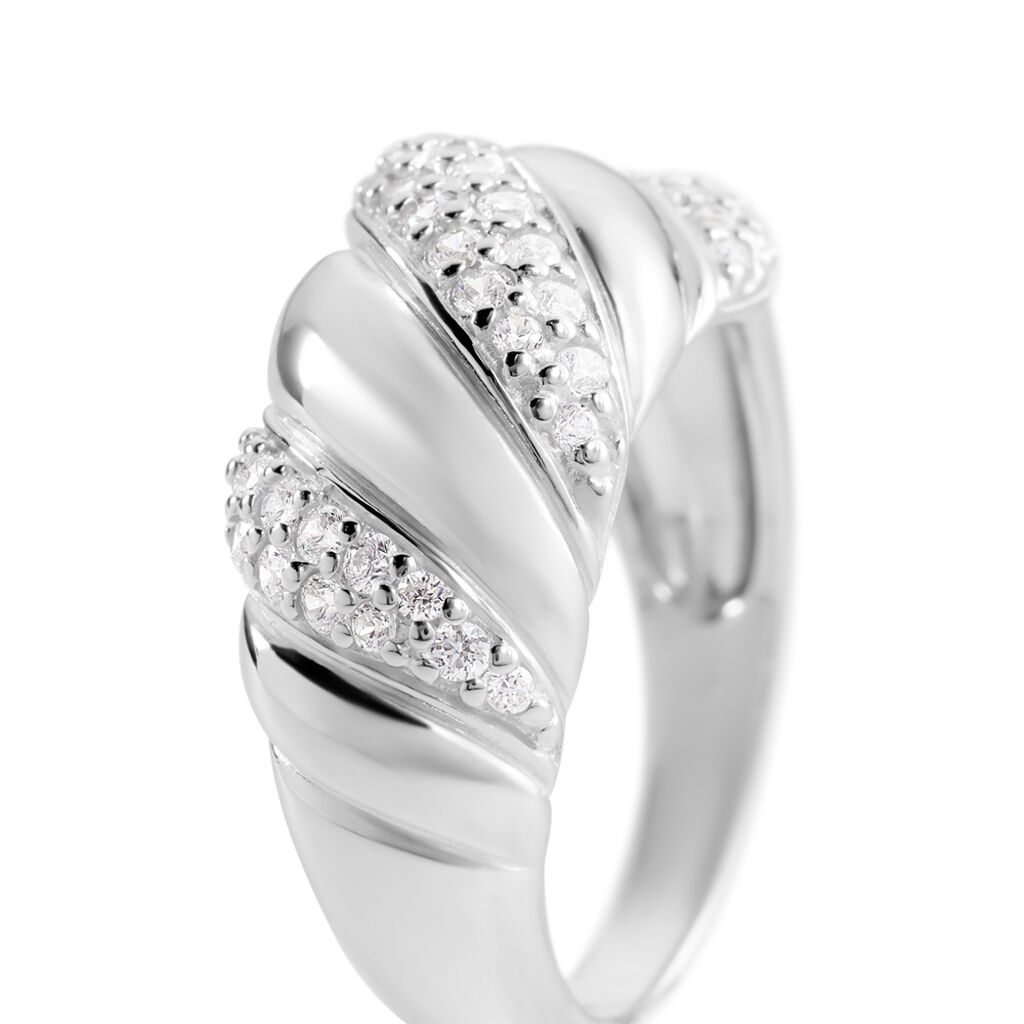 LYRA Damen Ring Silber 925 Zirkonia Wei&szlig; 0,04 ct