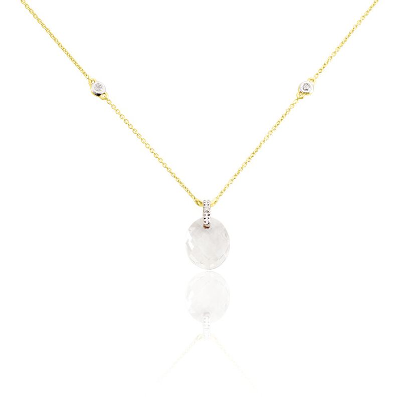 Collier Elianore Or Jaune Quartz Et Diamant - Spannringe Damen | OROVIVO