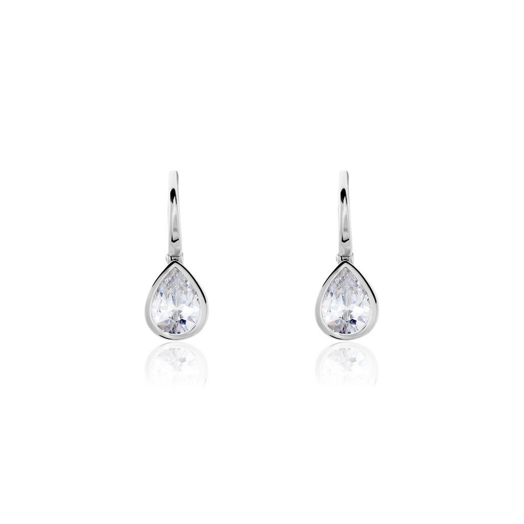 Damen Ohrringe Lang Silber 925 Zirkonia Tropfen Deliana  - Ohrhänger Damen | OROVIVO