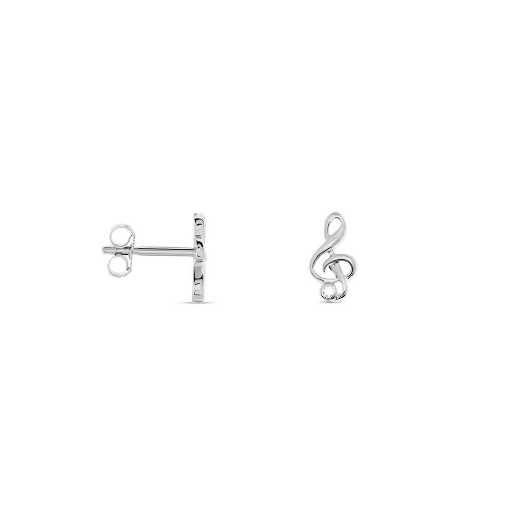 Ohrstecker Silber 925 Zirkonia Notenschlüssel - Ohrstecker Kinder | OROVIVO