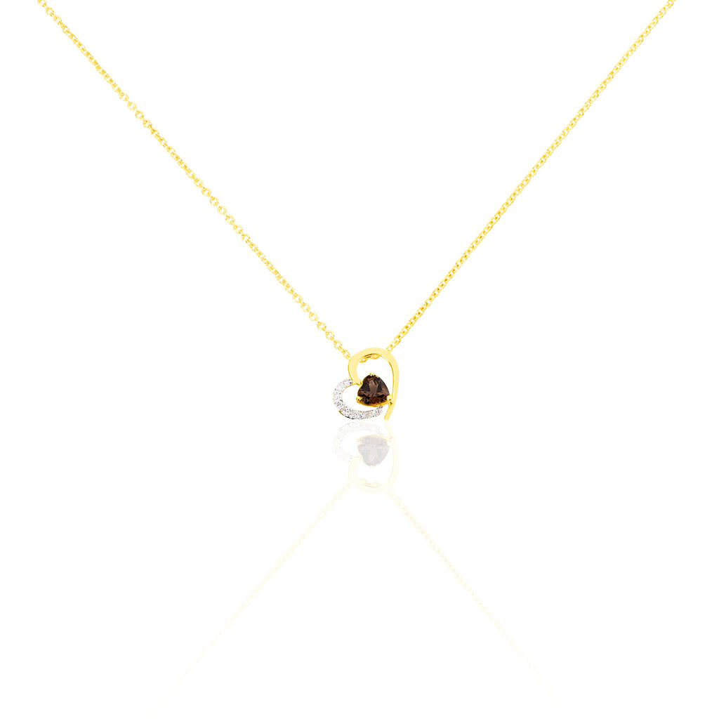 Collier Eliana Or Jaune Quartz Et Diamant - Spannringe Damen | OROVIVO