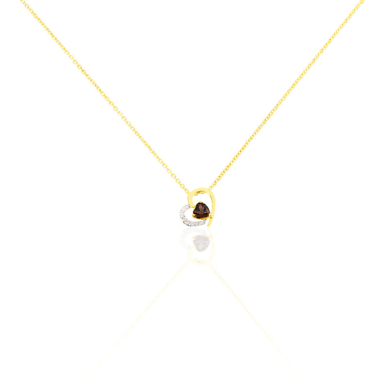 Collier Eliana Or Jaune Quartz Et Diamant - Spannringe Damen | OROVIVO