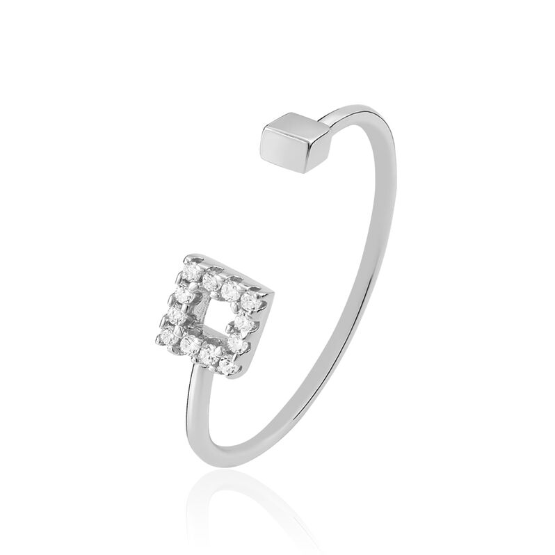 Bague Bahija Argent Blanc Oxyde De Zirconium - Spannringe Damen | OROVIVO
