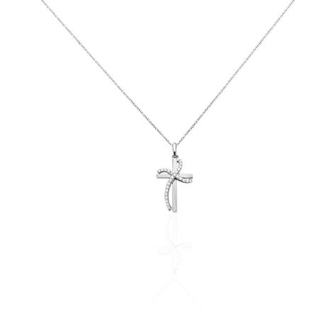 Damen Halskette Silber 925 Zirkonia Kreuz - Halsketten Damen | OROVIVO