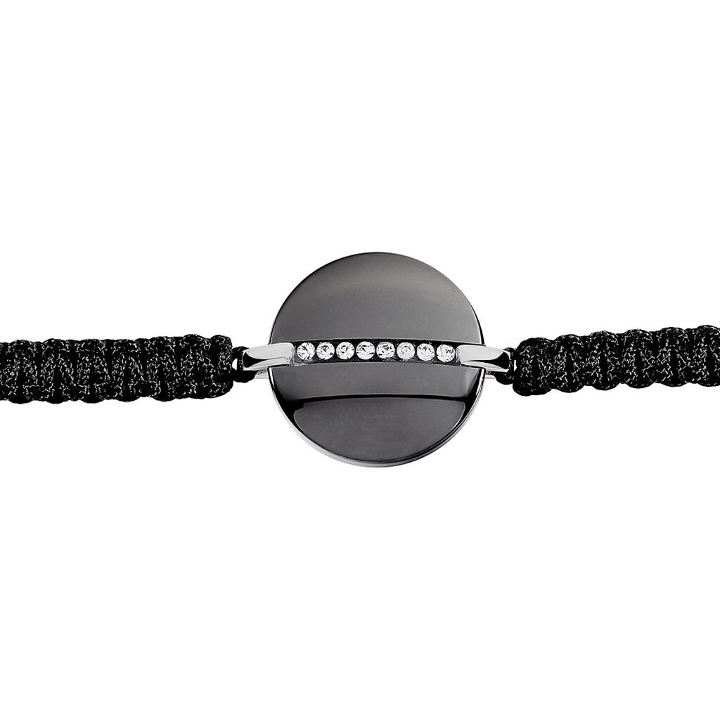 Bracelet Argent Blanc Céramique Et Strass - Spannringe Damen | OROVIVO