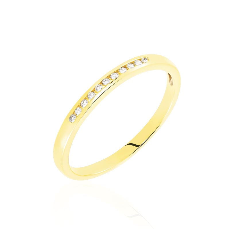 MEMO JATA Damen Ring Gold 585 (14 Karat) Diamant Wei&szlig; 0,060 ct - Ringe mit Stein Damen | OROVIVO