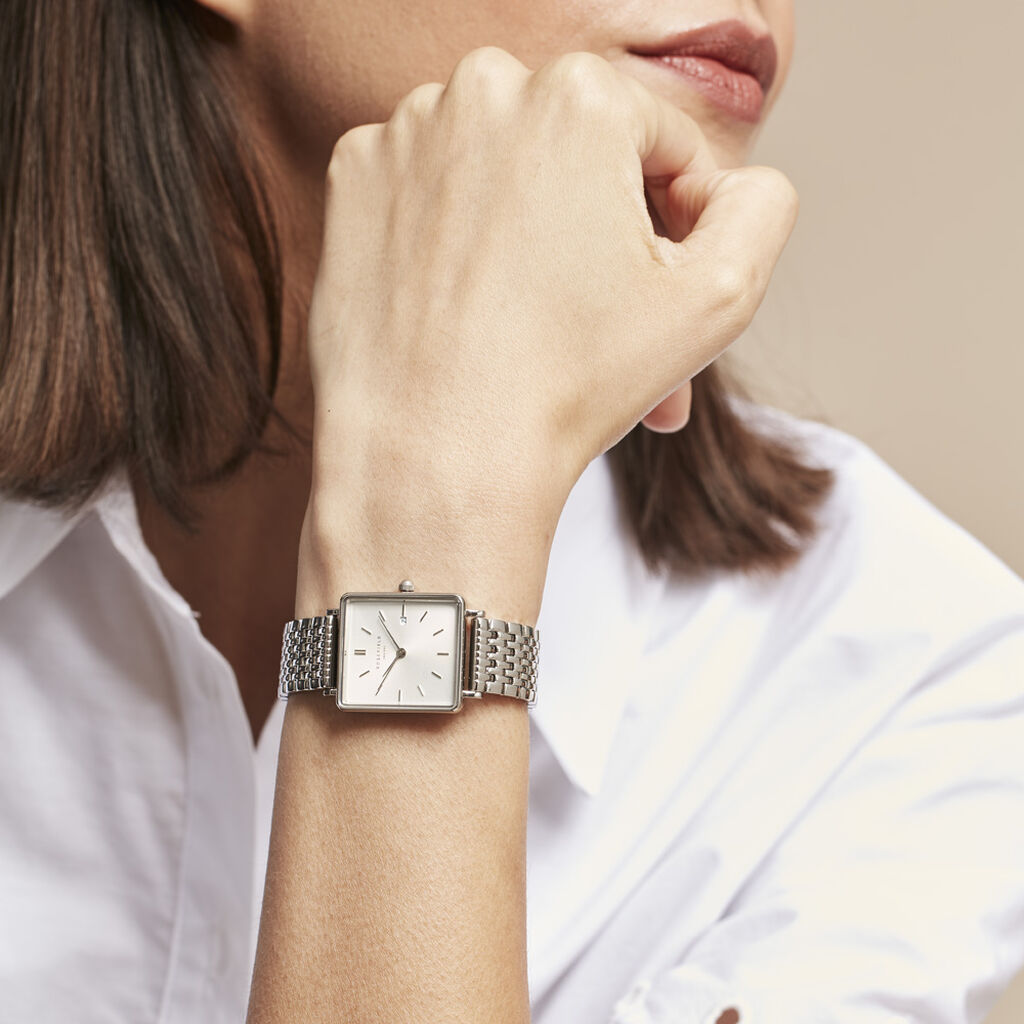 Montre Rosefield Boxy Blanc - Spannringe Damen | OROVIVO