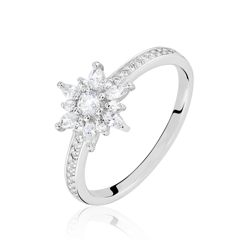 Bague Argent Emela Flocon Multipierres Oxydes De Zirconium - Spannringe Damen | OROVIVO