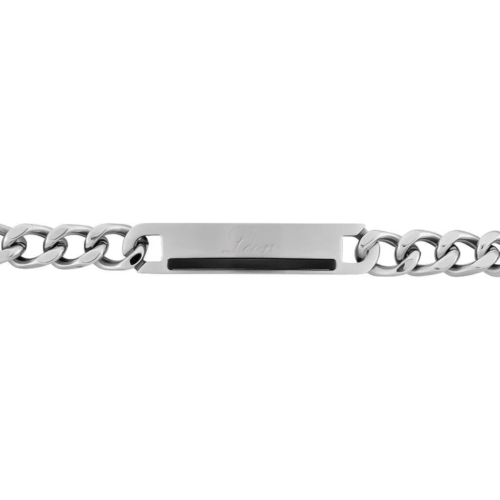 Herren Id Armband Panzerkette Edelstahl Gravur - Armbänder mit Gravur Herren | OROVIVO