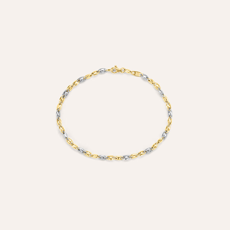 Bracciale Catena Oro Uomo Oro Bicolore - Spannringe Herren | OROVIVO