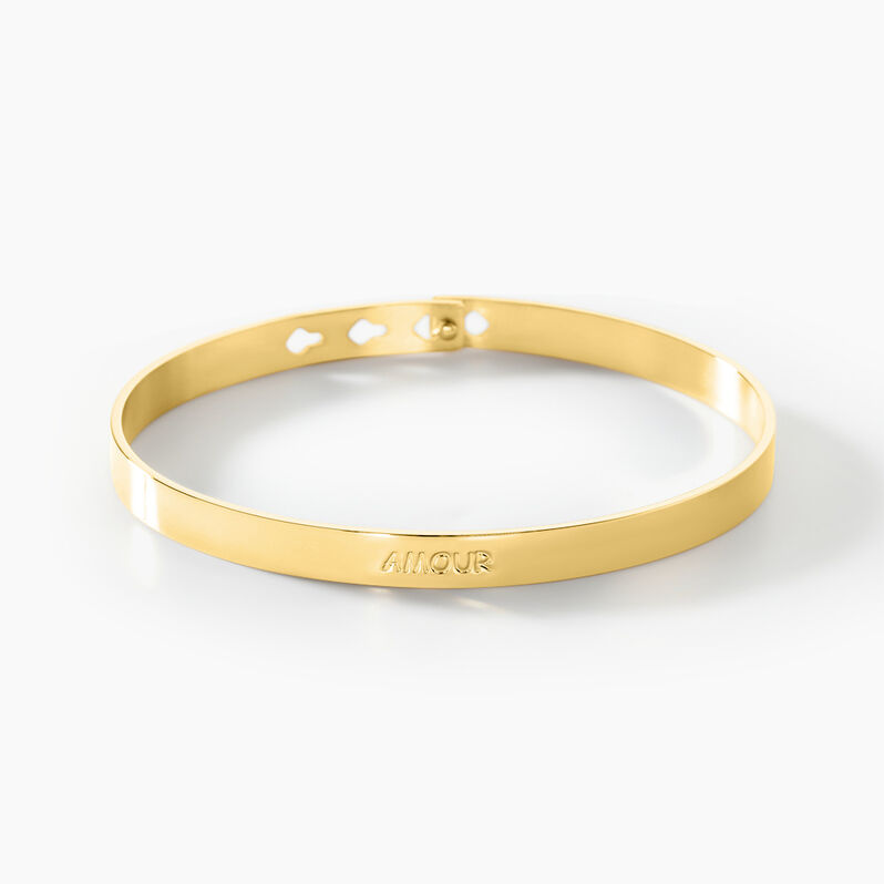 Bracelet Jonc Big Love Acier Jaune - Spannringe Damen | OROVIVO