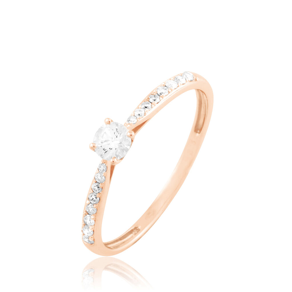 Bague Solitaire Hemera Or Rose Diamant - Spannringe Damen | OROVIVO