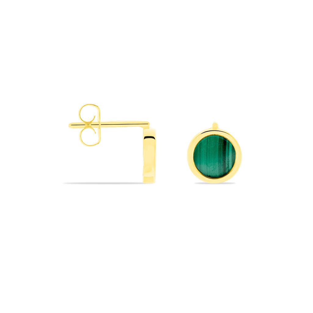 Damen Ohrstecker Gold 375 Malachit  - Ohrstecker Damen | OROVIVO