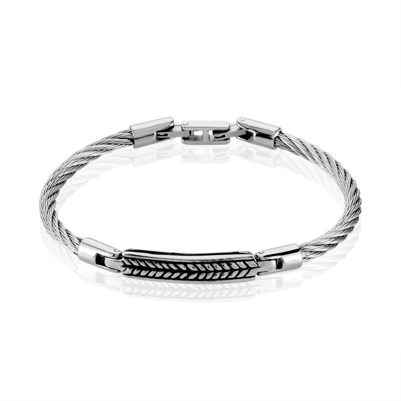 Bracelet Identité Cable Acier Weiss Gregori - Spannringe Herren | OROVIVO