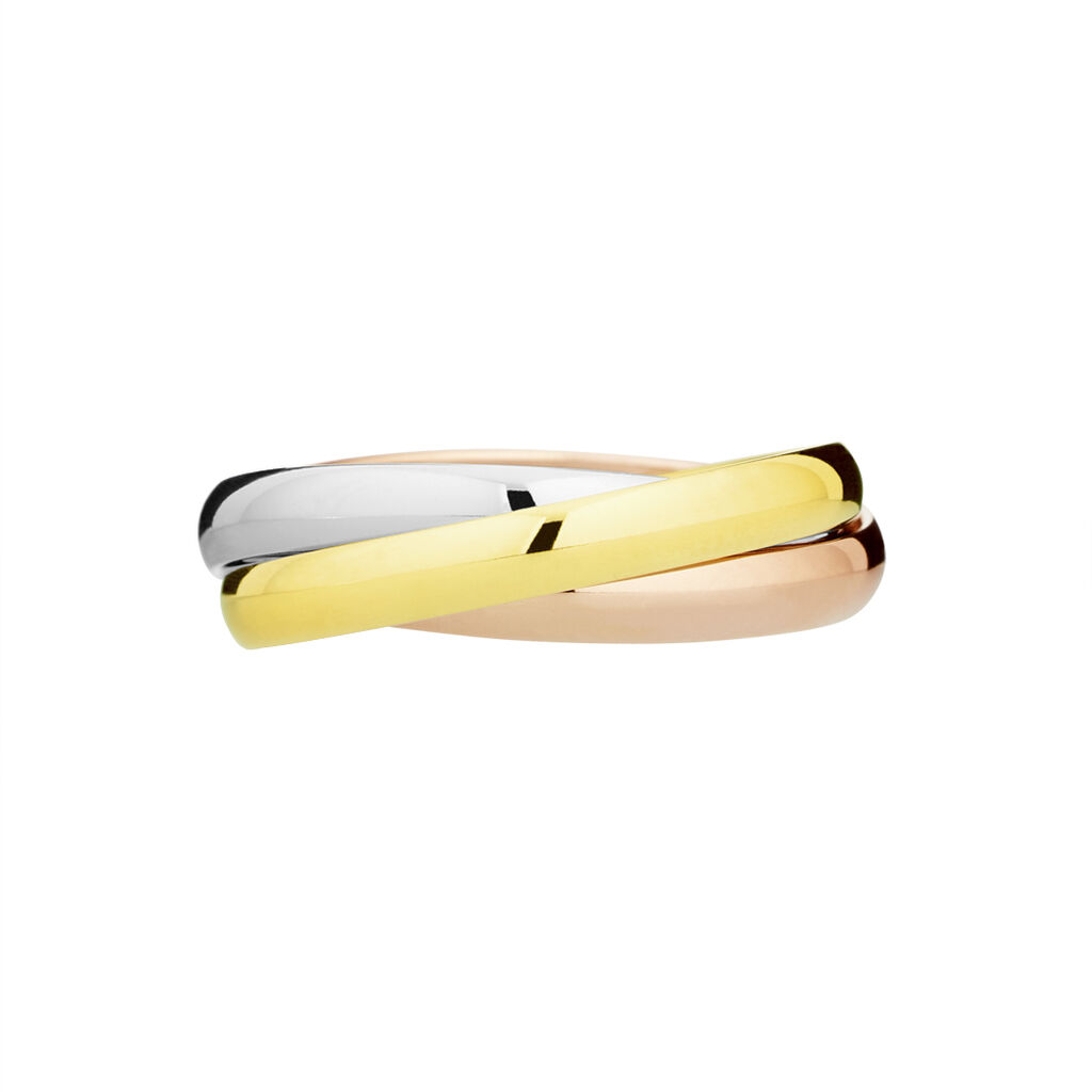 Alliance Entrelace Demi Jonc Classique Or Tricolore - Spannringe Familie | OROVIVO