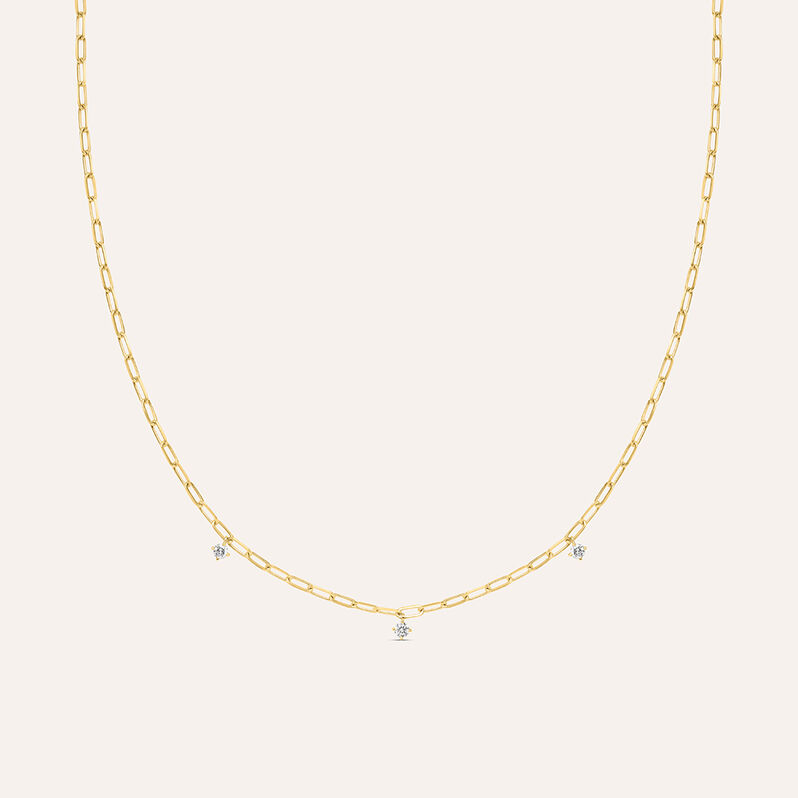 Collana Diamade Glam Oro Giallo Diamante Lab-Grown - Spannringe Damen | OROVIVO