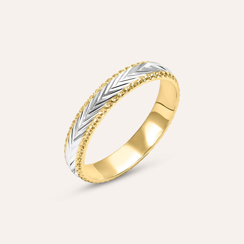 Fede Classica Diamantata 3.5 mm Oro Bicolore - Spannringe Damen | OROVIVO