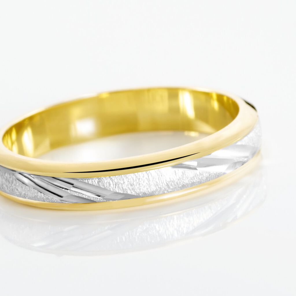 Alliance Or Bicolore Jaune Et Weiss Ulisse Fantaisie - Spannringe Familie | OROVIVO