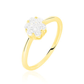 Damenring Gold 375 Zirkonia Blume Timea - Ringe mit Stein Damen | OROVIVO