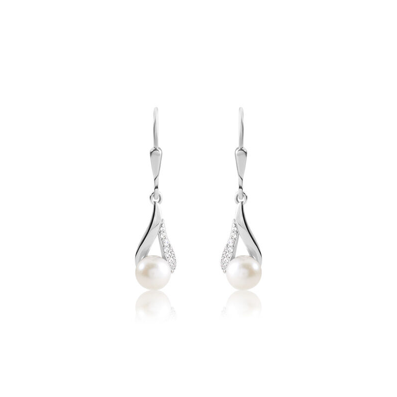 TENY Damen Ohrringe Lang Silber Silber 925 Zuchtperle Perlmutt - Ohrringe Damen | OROVIVO