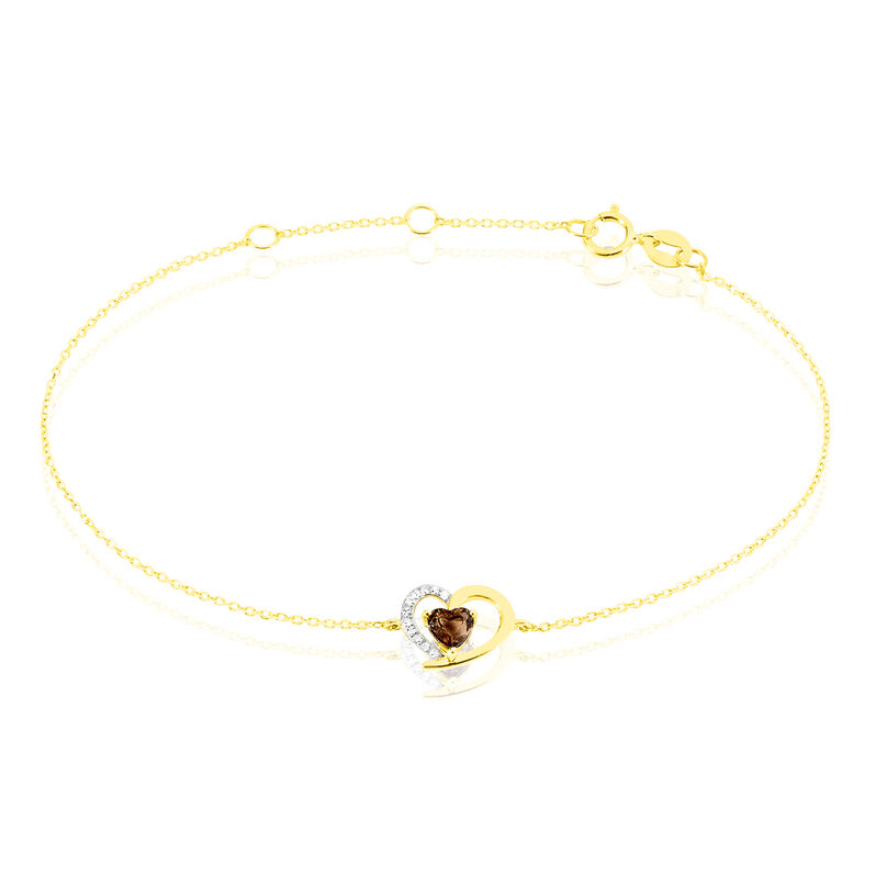 Bracelet Eliana Or Jaune Quartz Et Diamant - Spannringe Damen | OROVIVO