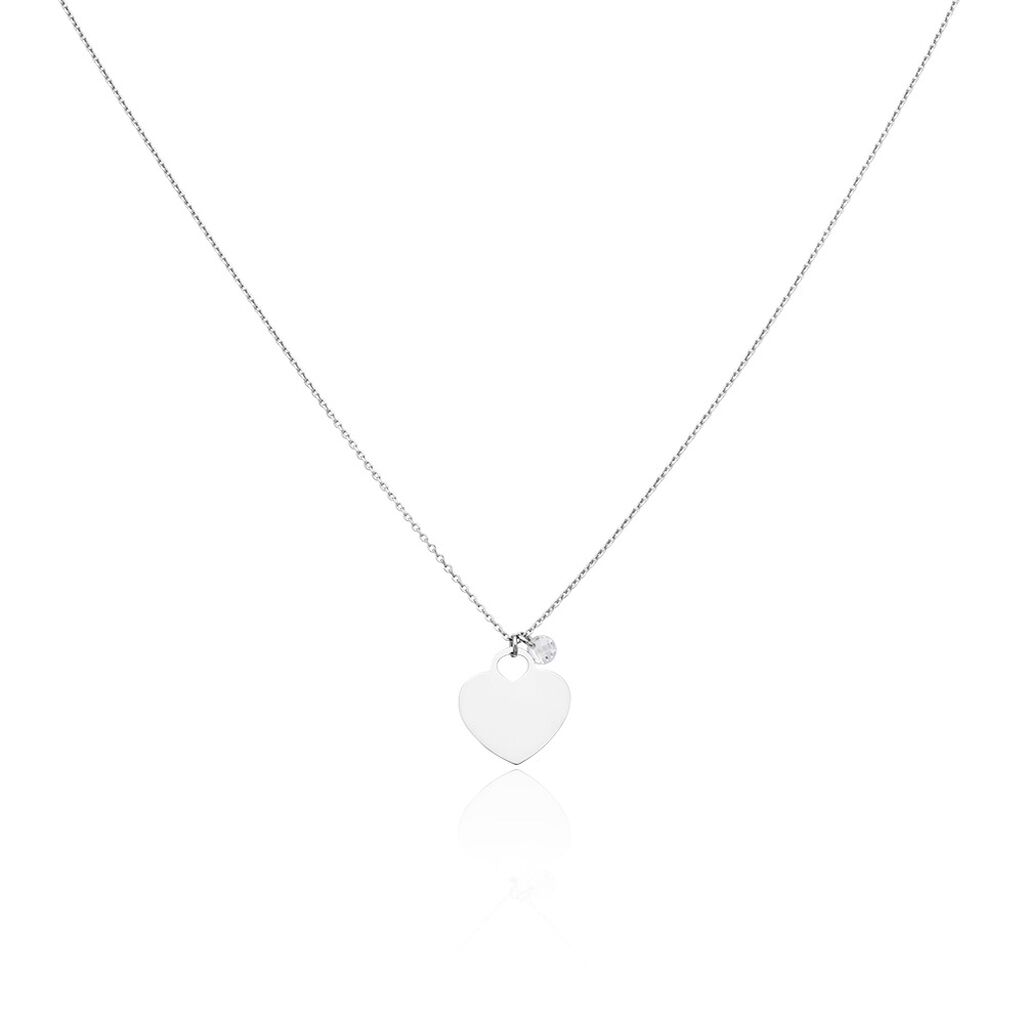LUBA Damen Collier Silber Silber 925 Zirkonia Wei&szlig; 0,080 ct B 1 mm