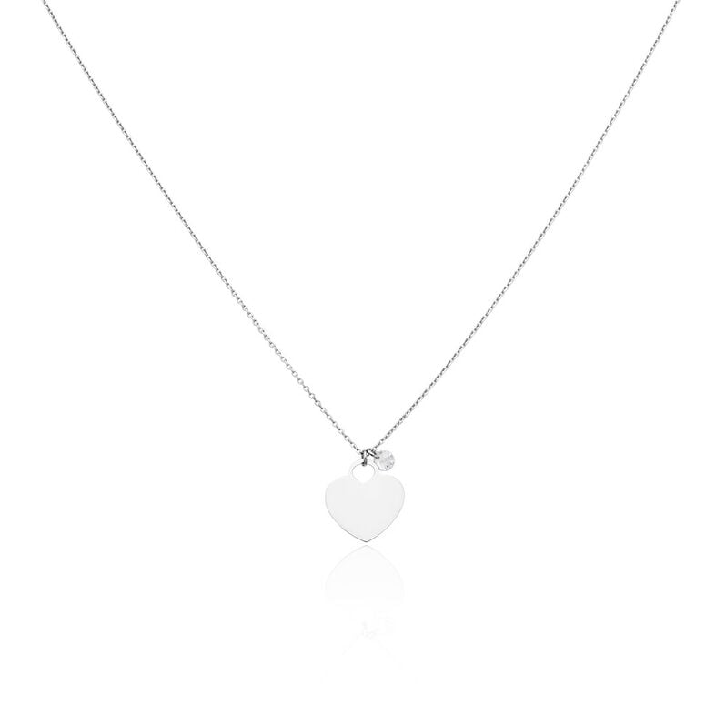 LUBA Damen Collier Silber Silber 925 Zirkonia Wei&szlig; 0,080 ct B 1 mm - Halsketten Damen | OROVIVO