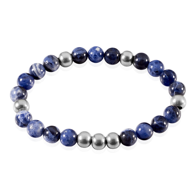Bracelet Acier Adonis Boules Bleues - Spannringe Herren | OROVIVO