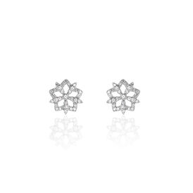 Damen Ohrstecker Weißgold 375 Zirkonia Stern - Ohrstecker Damen | OROVIVO