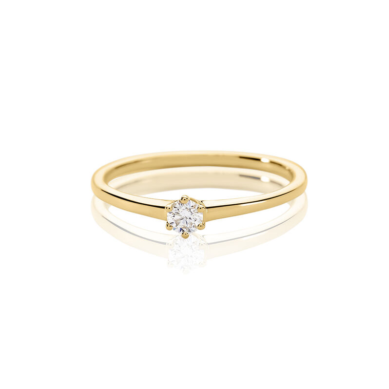 MONOPOLI Damen Ring Gold 585 (14 Karat) Diamant Wei&szlig; 0,11 ct - Verlobungsringe Damen | OROVIVO