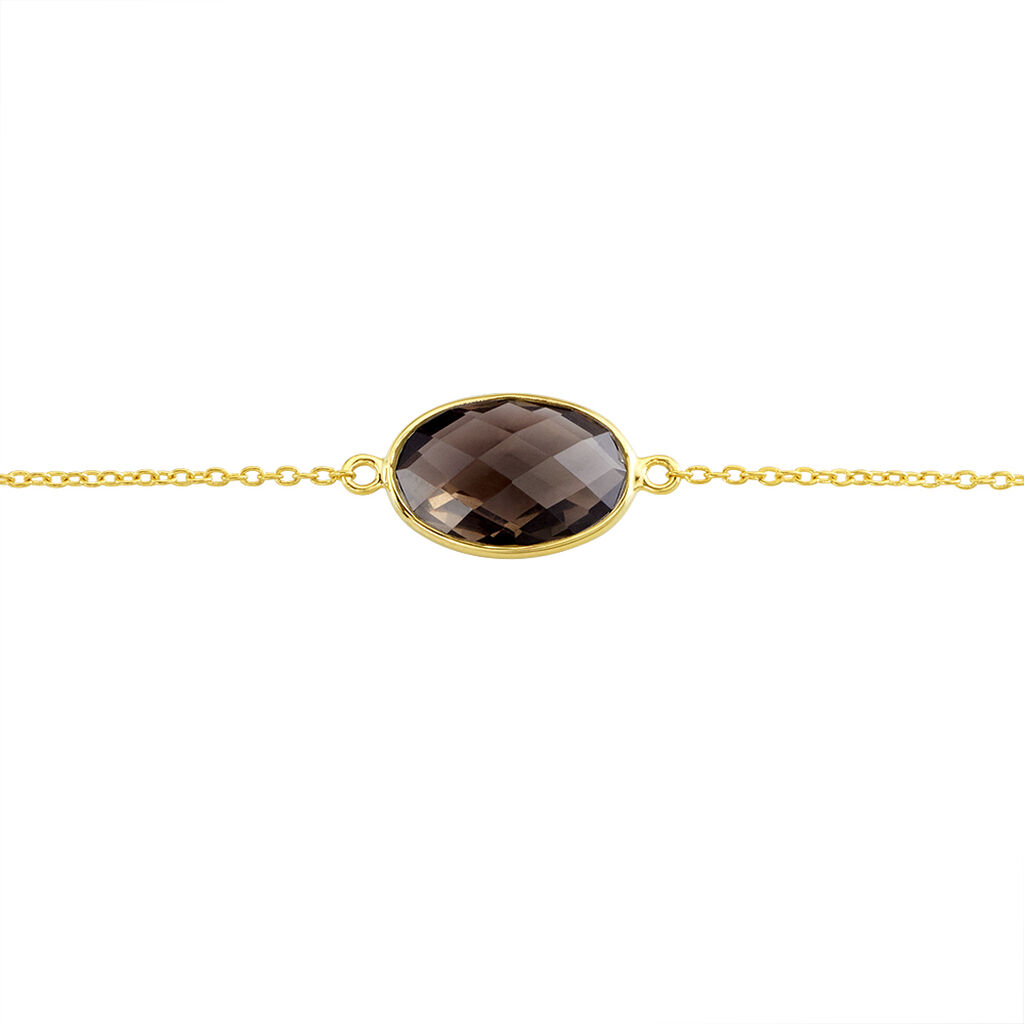 Damen ID Armband Silber vergoldet 925 Andere Steine Kastanienbraun Brauny - Armbänder Damen | OROVIVO