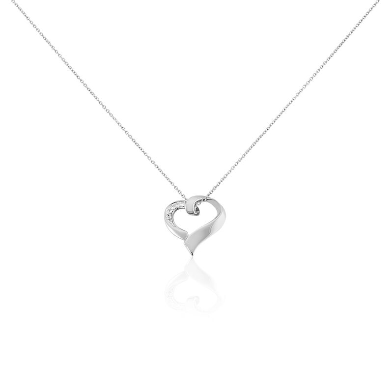 Damen Collier Silber Silber 925 Zirkonia Wei&szlig; 0,3 ct Herz - Halsketten Damen | OROVIVO