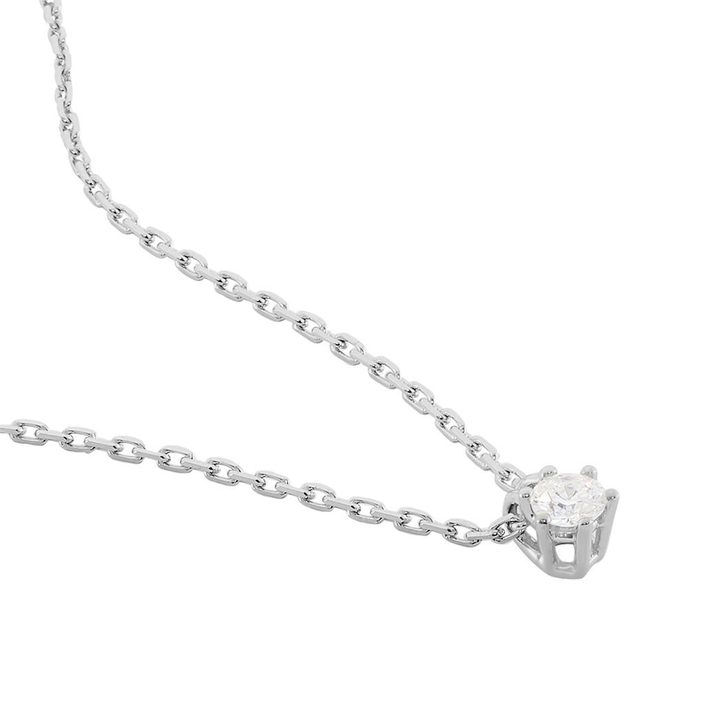 ROME Damen Collier Wei&szlig;gold 375 (9 Karat) Diamant Wei&szlig; 0,1 ct