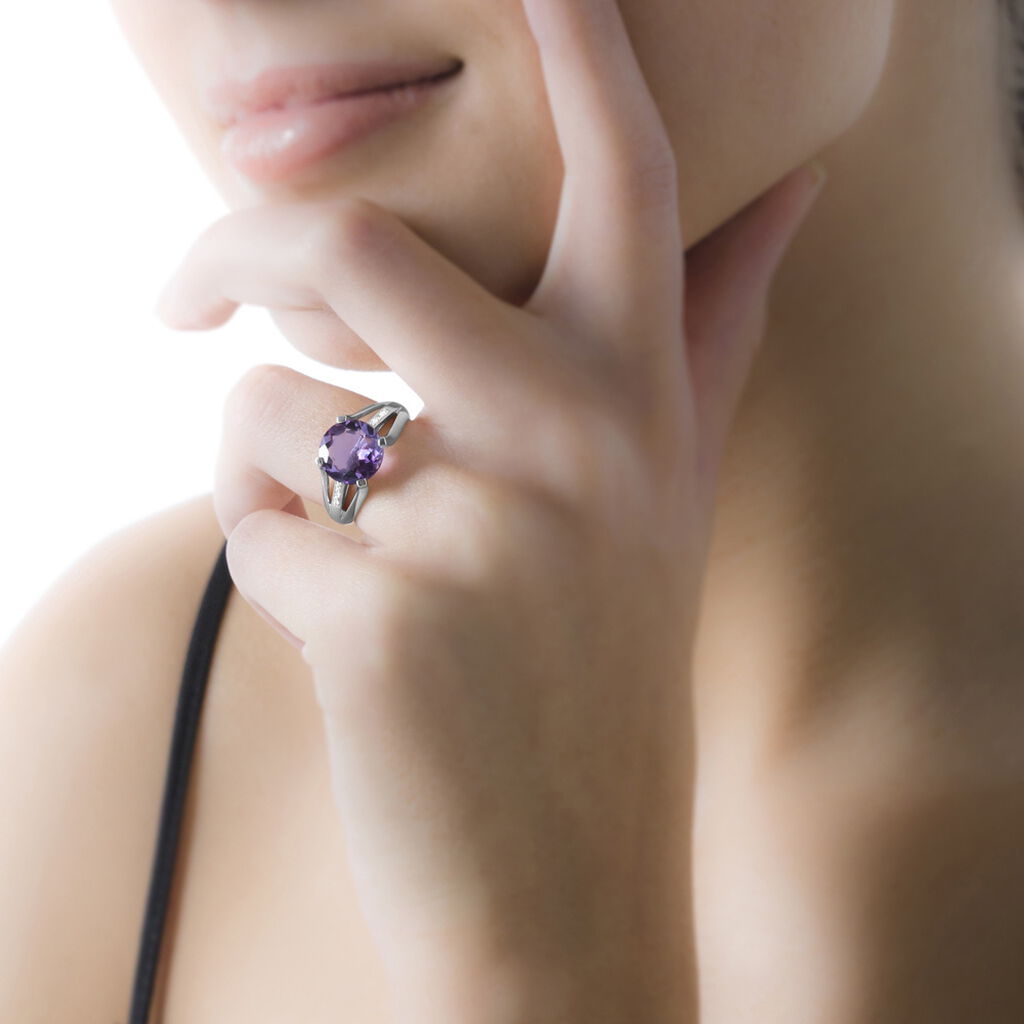 Bague Cecile Or Rose Quartz Et Diamant - Spannringe Damen | OROVIVO