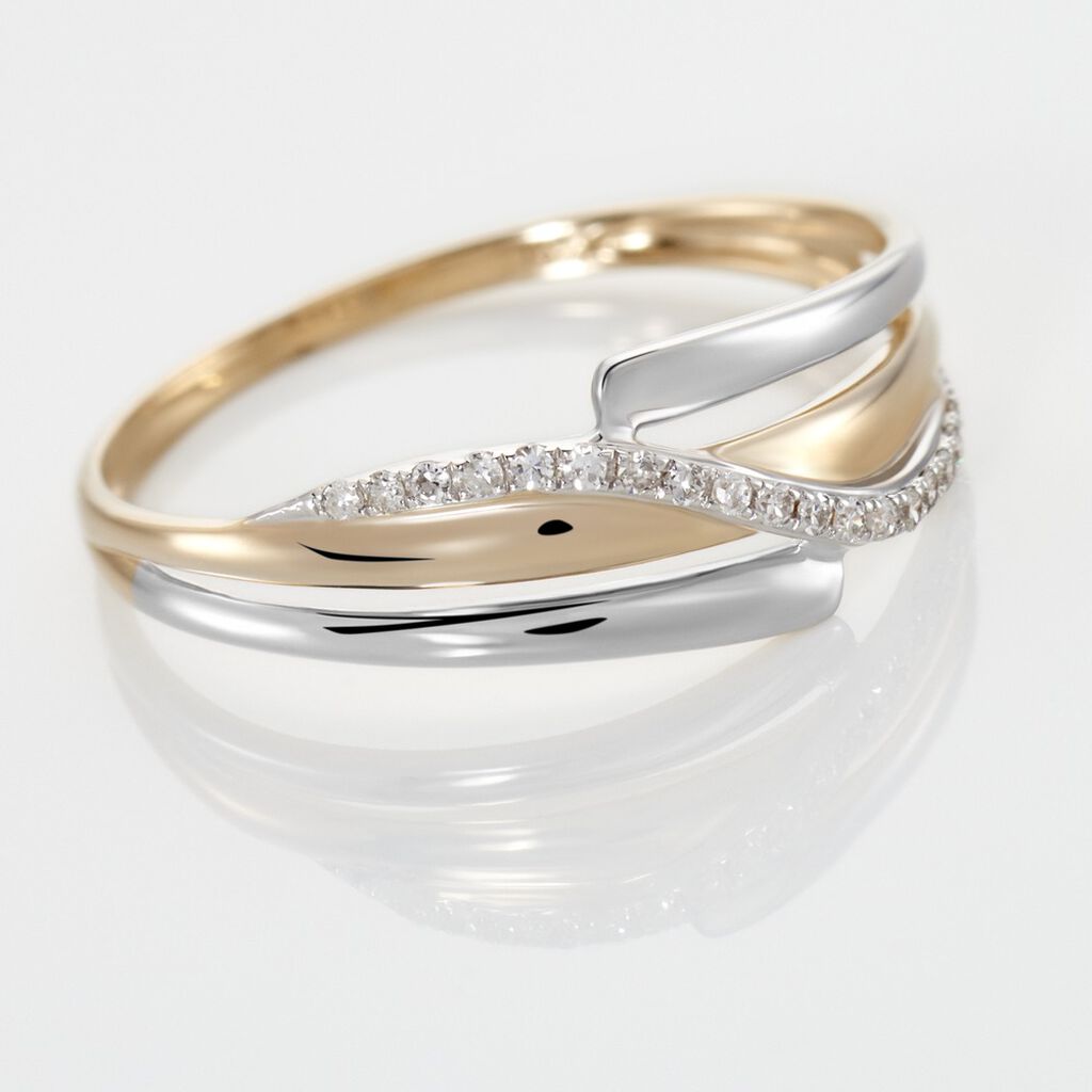 Damen Ring Gold 375 Diamant 0,07ct Bodil  - Ringe mit Stein Damen | OROVIVO