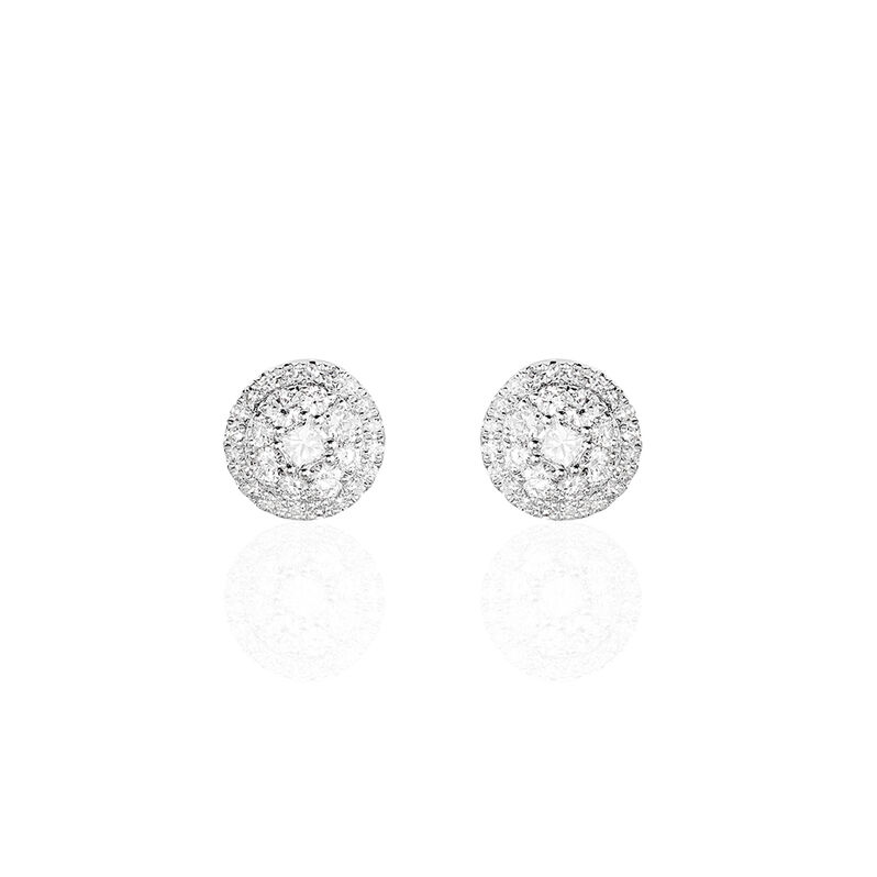 Damen Ohrstecker Weißgold 750 Diamant 0,5ct Halb  - Ohrstecker Damen | OROVIVO