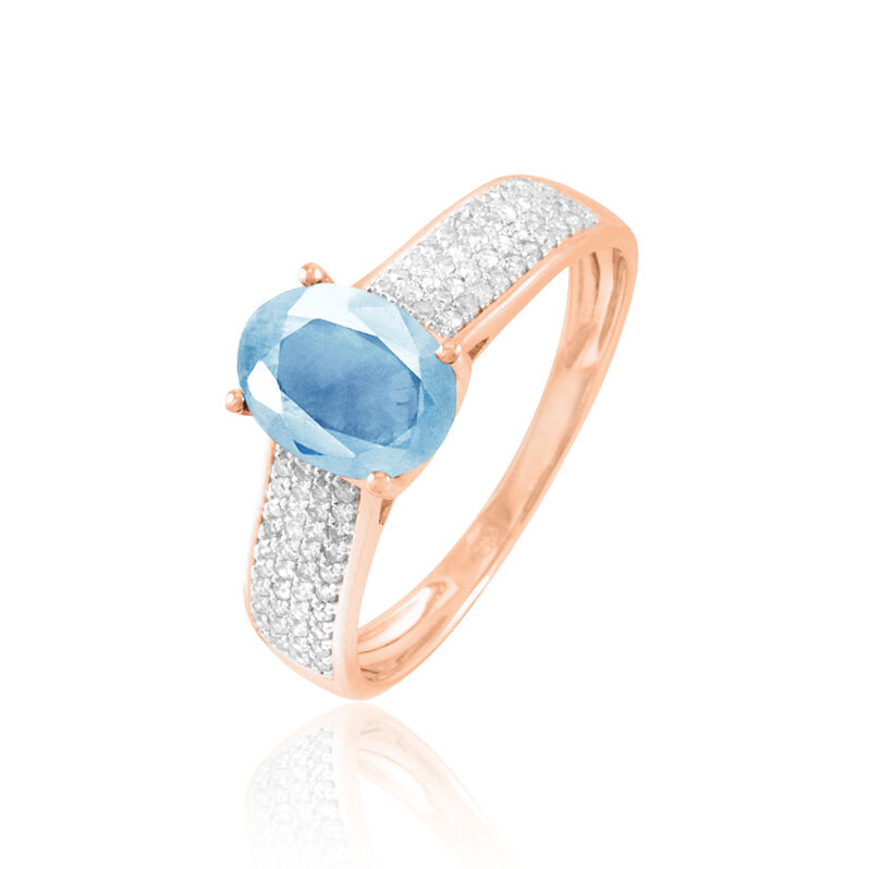 Bague Crista Or Rose Topaze Et Diamant - Spannringe Damen | OROVIVO