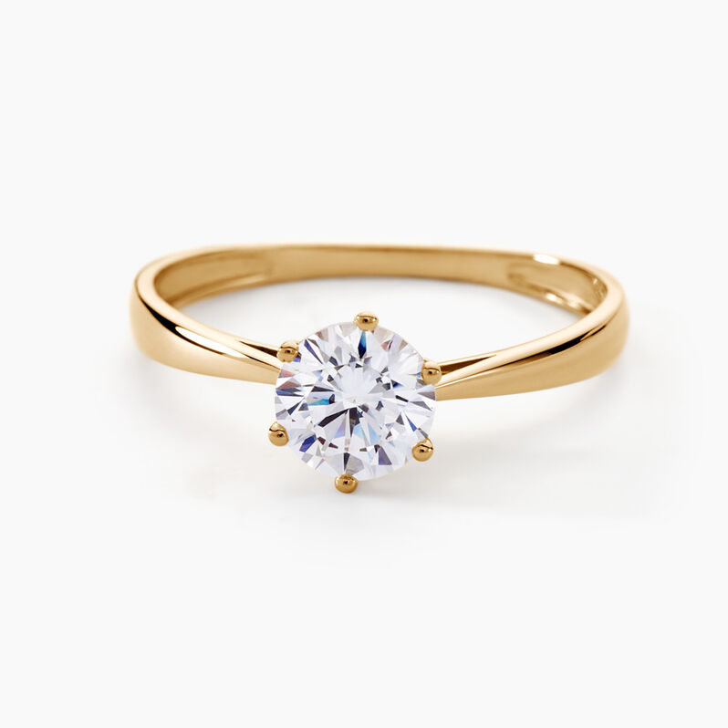 Solitaire Or Jaune Laurian Oxyde De Zirconium Weiss - Spannringe Damen | OROVIVO