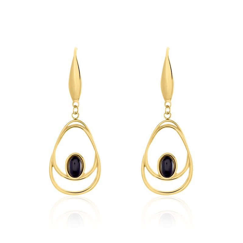 Boucles D'oreilles Pendantes Acier Doré Ruben Agate - Spannringe Damen | OROVIVO