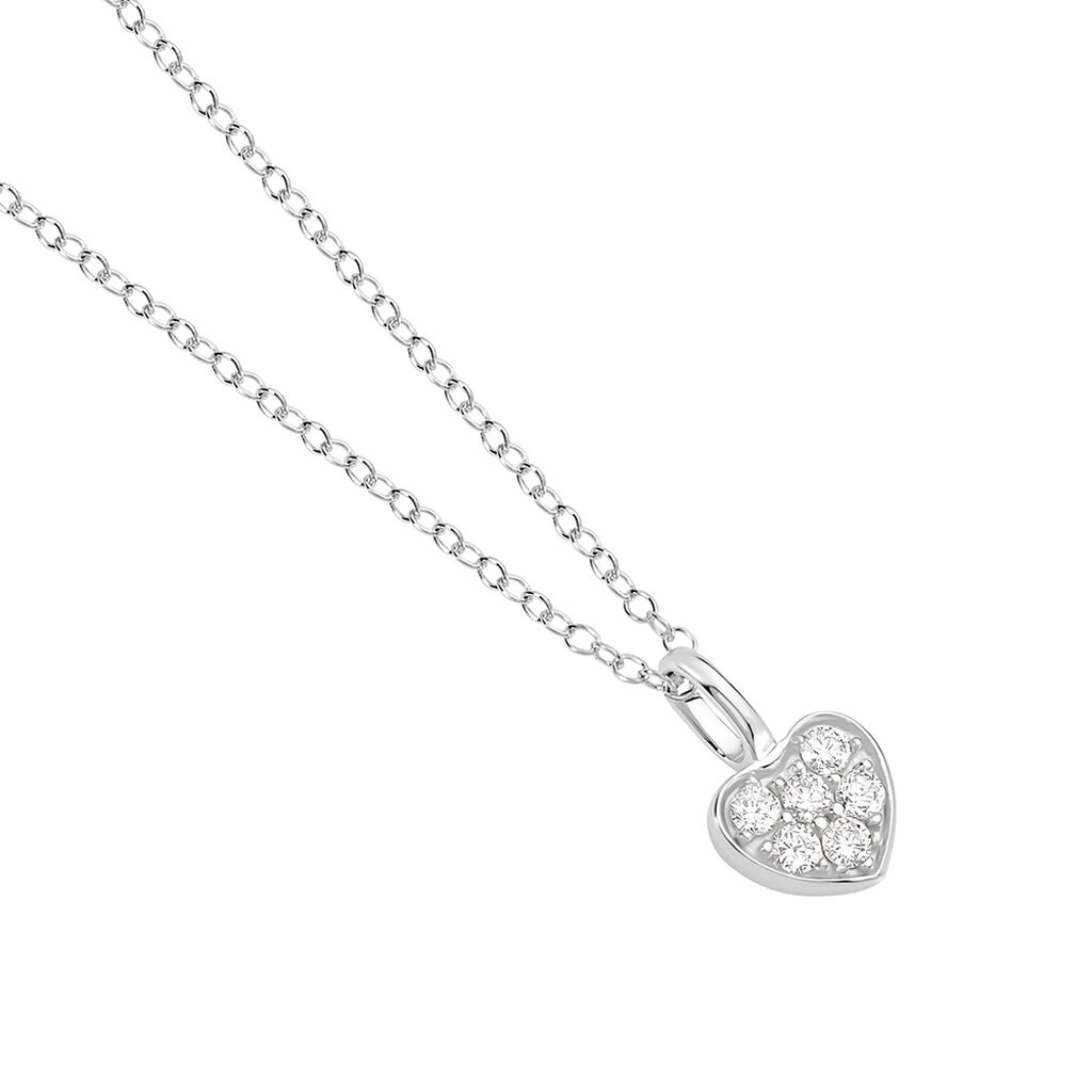 JESSICA Damen Collier Silber 925 Zirkonia Weiß 0,35 ct Herz - Halsketten Damen | OROVIVO