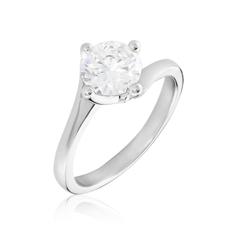 Damen Ring Weißgold 750 synthetischer Diamant 1,02ct Symphonie  - Verlobungsringe Damen | OROVIVO