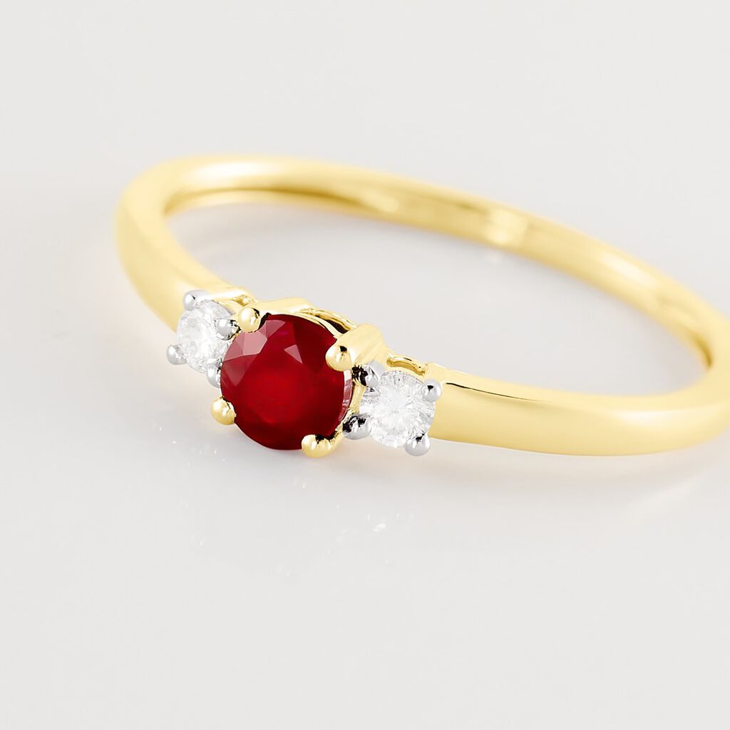 ELISABETH Damen Ring Gold 585 (14 Karat) Rubin Rot 0,33 ct