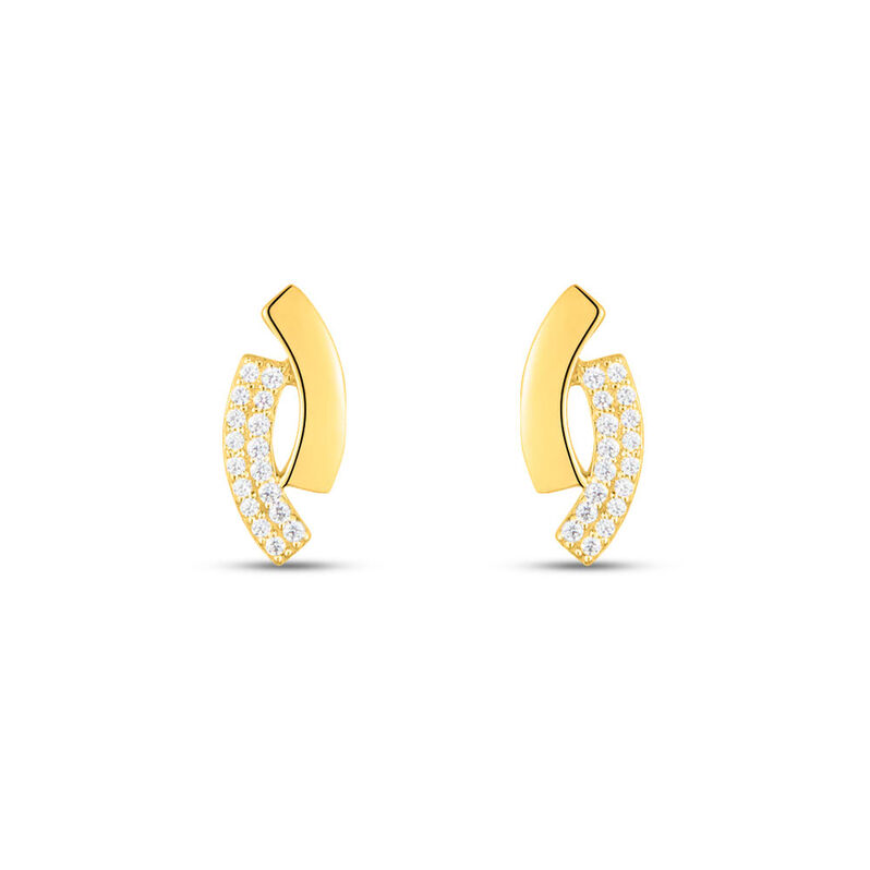 Orecchini A Cerchio Claire Oro Giallo Cubic Zirconia - Spannringe Damen | OROVIVO