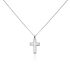 Damen Collier Silber 925 Zirkonia Weiß Religiöses Kreuz B 19,45 mm
