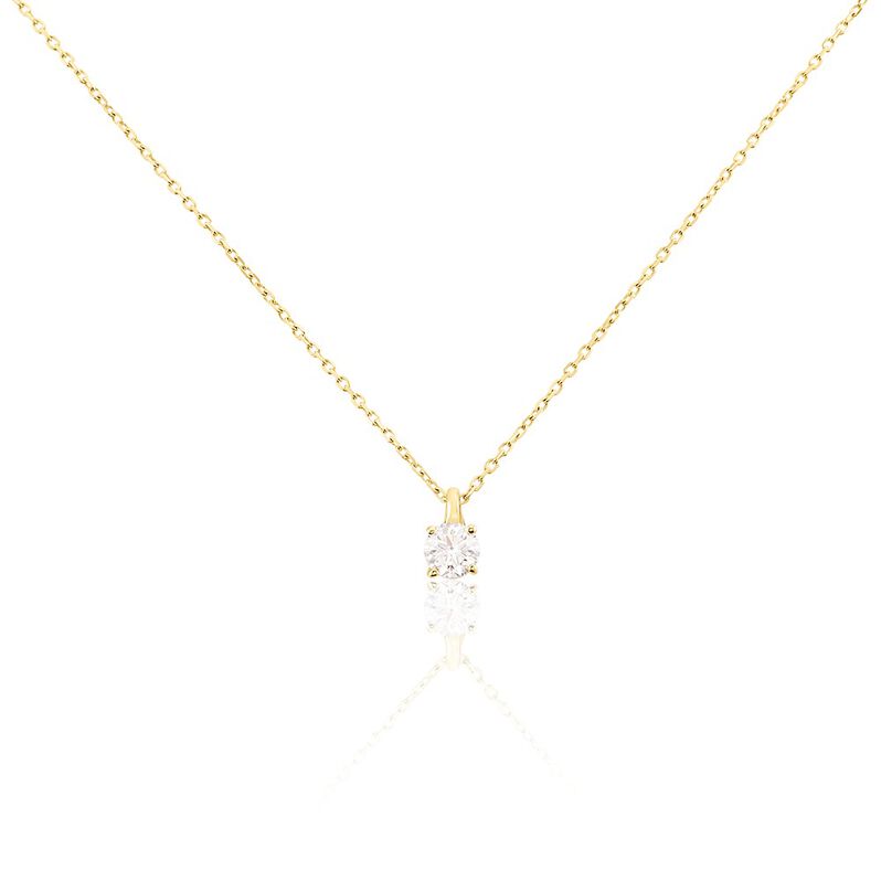 VICTORIA Damen Collier Gold 585 (14 Karat) Diamant Wei&szlig; 0,21 ct - Halsketten Damen | OROVIVO